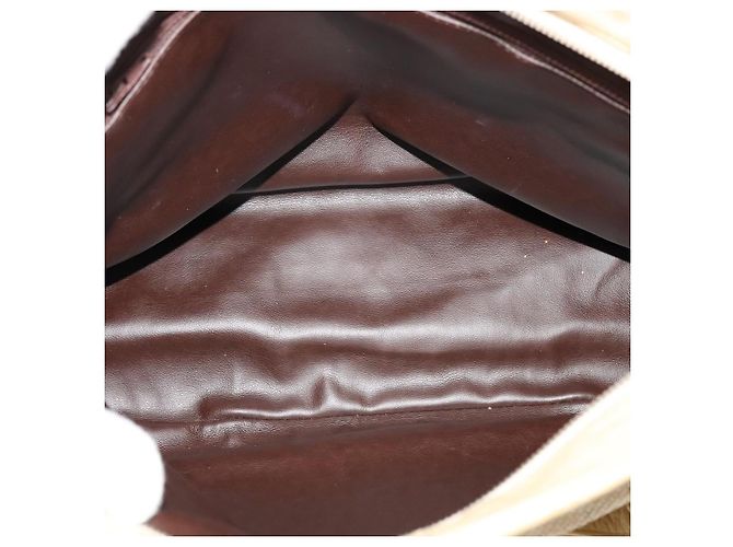 BALLY Borsa a Spalla in Pelle Tela Beige Auth bs23207 - vista 11