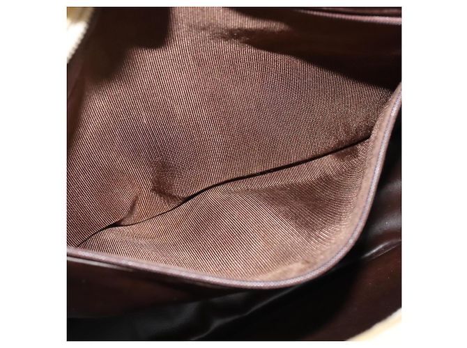 BALLY Borsa a Spalla in Pelle Tela Beige Auth bs23207 - vista 12
