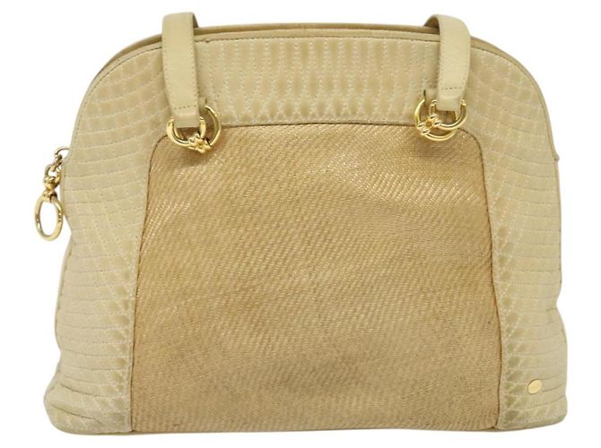BALLY Borsa a Spalla in Pelle Tela Beige Auth bs23207 - vista 13