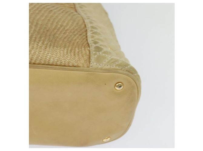 BALLY Borsa a Spalla in Pelle Tela Beige Auth bs23207 - vista 16