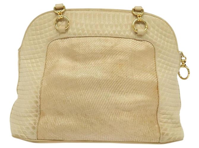 BALLY Borsa a Spalla in Pelle Tela Beige Auth bs23207 - vista 2