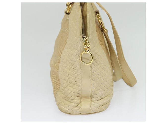 BALLY Borsa a Spalla in Pelle Tela Beige Auth bs23207 - vista 3