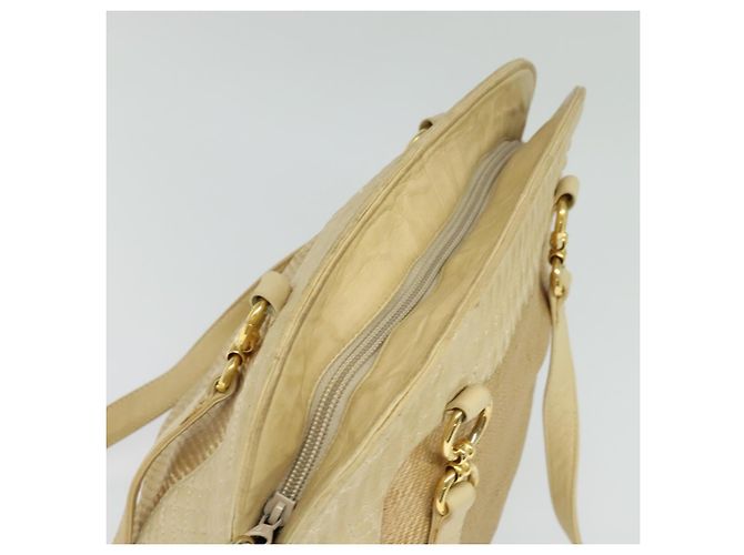 BALLY Borsa a Spalla in Pelle Tela Beige Auth bs23207 - vista 6
