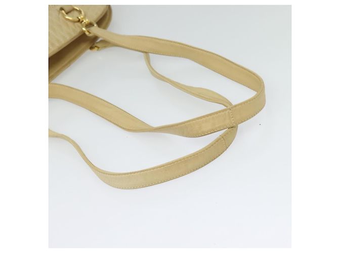 BALLY Borsa a Spalla in Pelle Tela Beige Auth bs23207 - vista 7