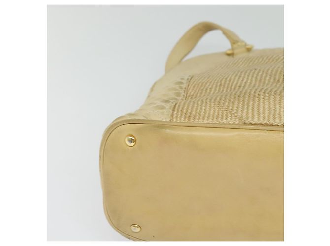 BALLY Borsa a Spalla in Pelle Tela Beige Auth bs23207 - vista 9