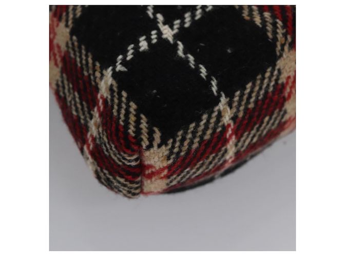 Borsa a mano in lana a quadri Nova Burberry rossa e nera Auth hk2273 Nero Rosso - vista 15