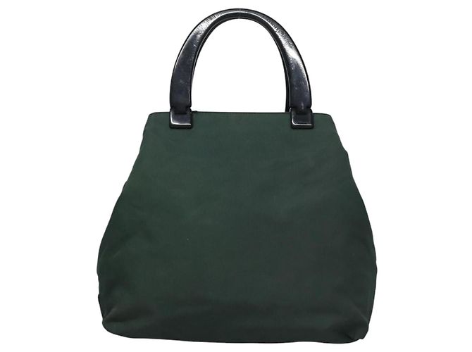 PRADA Borsa a mano in nylon plastico khaki argento Auth bs23618 Cachi - vista 13