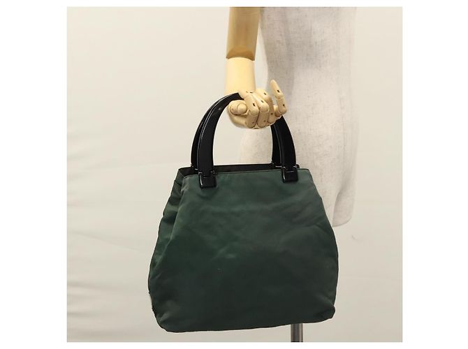 PRADA Borsa a mano in nylon plastico khaki argento Auth bs23618 Cachi - vista 22