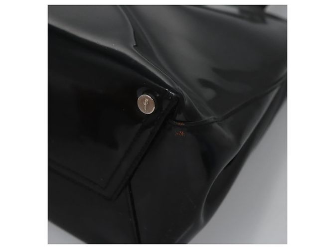 Borsa a mano Vala in smalto nero Salvatore Ferragamo Auth bs22866 - vista 14