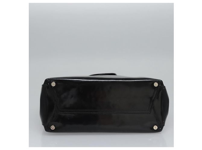 Borsa a mano Vala in smalto nero Salvatore Ferragamo Auth bs22866 - vista 5