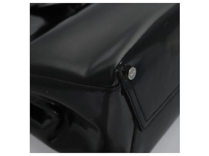 Borsa a mano Vala in smalto nero Salvatore Ferragamo Auth bs22866 - vista 9