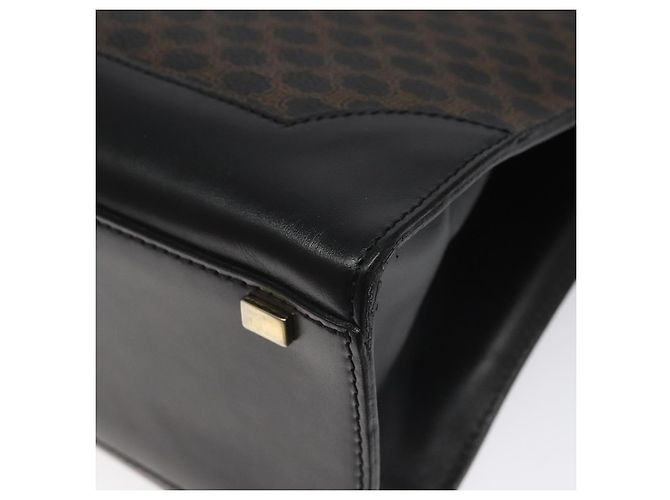 Céline Borsa a spalla in tela Macadam CELINE in pelle PVC nera e dorata Auth MY004 Nero D'oro - vista 15