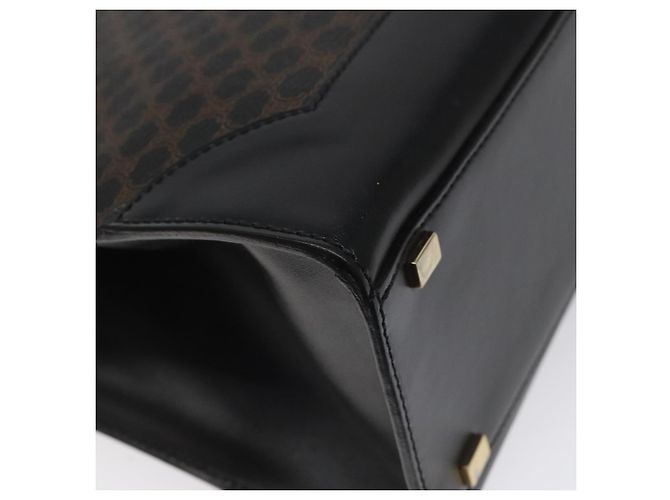 Céline Borsa a spalla in tela Macadam CELINE in pelle PVC nera e dorata Auth MY004 Nero D'oro - vista 16