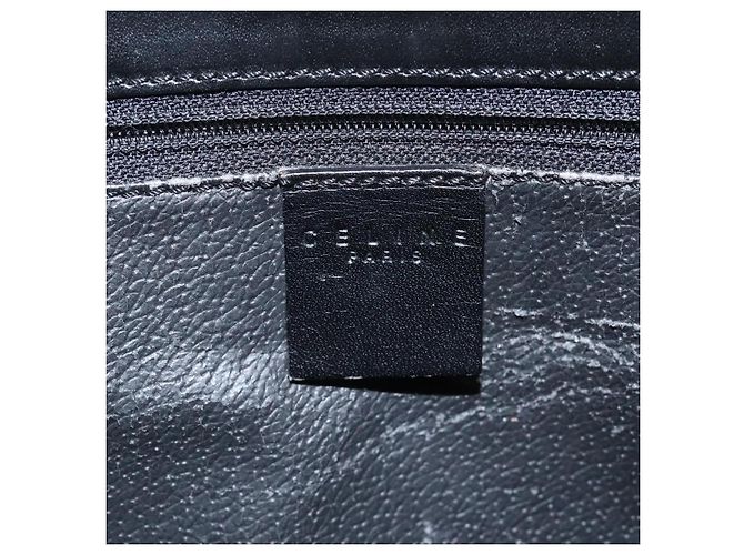 Céline Borsa a spalla in tela Macadam CELINE in pelle PVC nera e dorata Auth MY004 Nero D'oro - vista 18