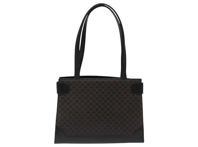 Céline Borsa a spalla in tela Macadam CELINE in pelle PVC nera e dorata Auth MY004 Nero D'oro - vista 2