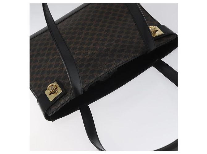 Céline Borsa a spalla in tela Macadam CELINE in pelle PVC nera e dorata Auth MY004 Nero D'oro - vista 6