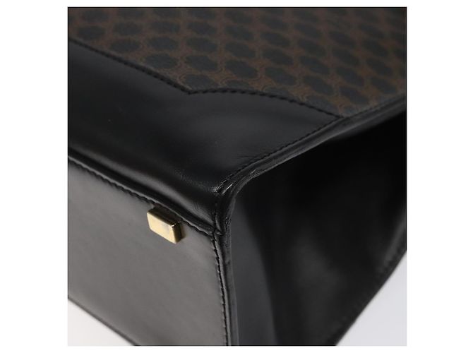 Céline Borsa a spalla in tela Macadam CELINE in pelle PVC nera e dorata Auth MY004 Nero D'oro - vista 9