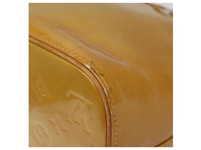 LOUIS VUITTON Monogram Vernis Borsa a Mano Houston Beige M91004 LV Auth 112869 - vista 15