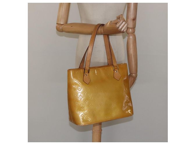 LOUIS VUITTON Monogram Vernis Borsa a Mano Houston Beige M91004 LV Auth 112869 - vista 23