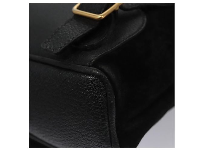 Bamboo Zaino GUCCI in pelle scamosciata nera e oro 003 1705 0030 Auth nb031 Nero D'oro - vista 20