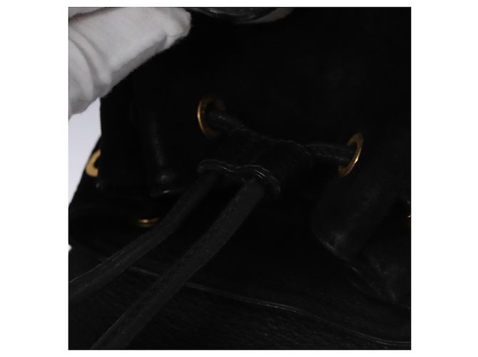 Bamboo Zaino GUCCI in pelle scamosciata nera e oro 003 1705 0030 Auth nb031 Nero D'oro - vista 26