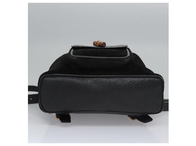 Bamboo Zaino GUCCI in pelle scamosciata nera e oro 003 1705 0030 Auth nb031 Nero D'oro - vista 5