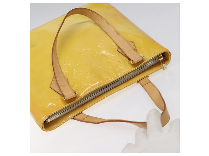 LOUIS VUITTON Monogram Vernis Houston Bolsa de Mão Cinza M91053 LV Auth BA339 - vista 6