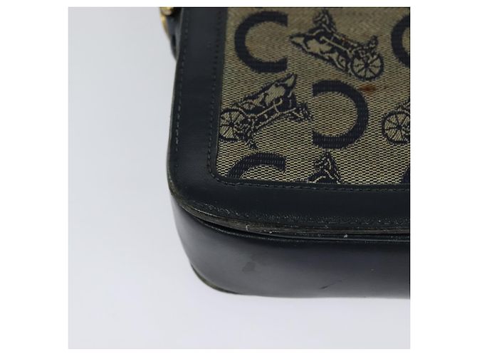 Céline Borsa a spalla Celine C Sulky in tela blu navy Auth EC321 - vista 16