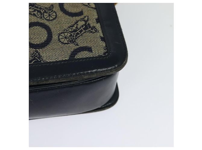 Céline Borsa a spalla Celine C Sulky in tela blu navy Auth EC321 - vista 17