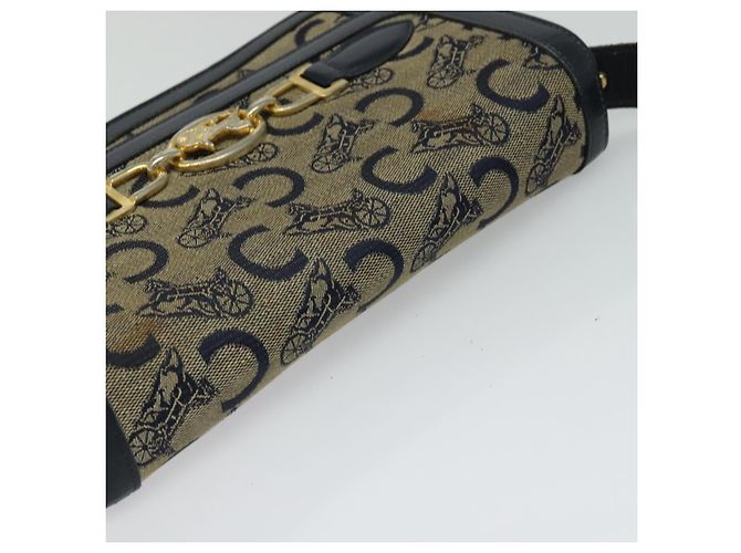 Céline Borsa a spalla Celine C Sulky in tela blu navy Auth EC321 - vista 6