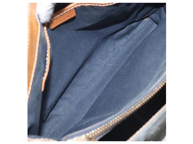 Céline Borsa a mano in tela Macadam CELINE C in suede grigio e oro Auth mr1055 Marrone D'oro - vista 10