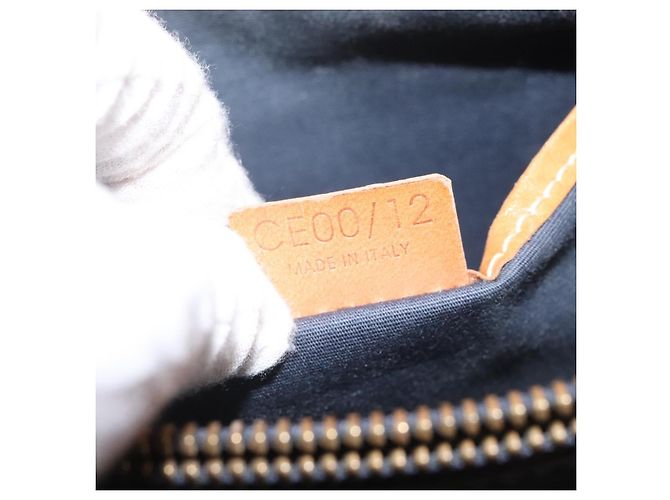 Céline Borsa a mano in tela Macadam CELINE C in suede grigio e oro Auth mr1055 Marrone D'oro - vista 12