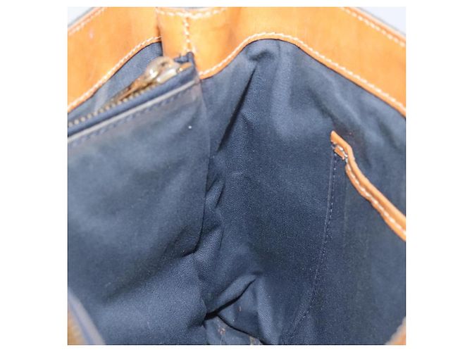 Céline Borsa a mano in tela Macadam CELINE C in suede grigio e oro Auth mr1055 Marrone D'oro - vista 19