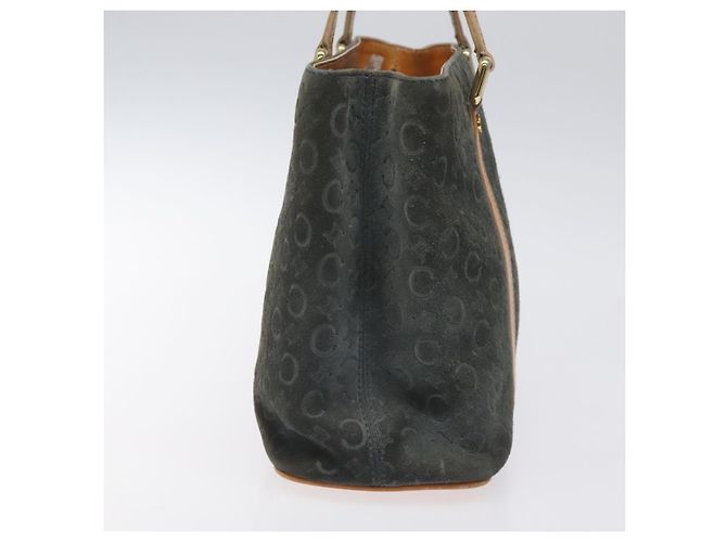 Céline Borsa a mano in tela Macadam CELINE C in suede grigio e oro Auth mr1055 Marrone D'oro - vista 4