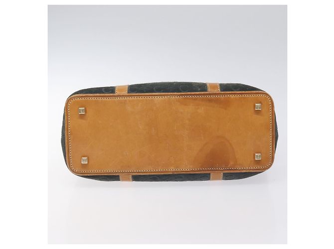 Céline Borsa a mano in tela Macadam CELINE C in suede grigio e oro Auth mr1055 Marrone D'oro - vista 5