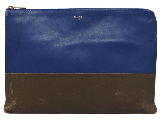 Céline Pochette in pelle blu oro Auth ti2920 D'oro - vista 13