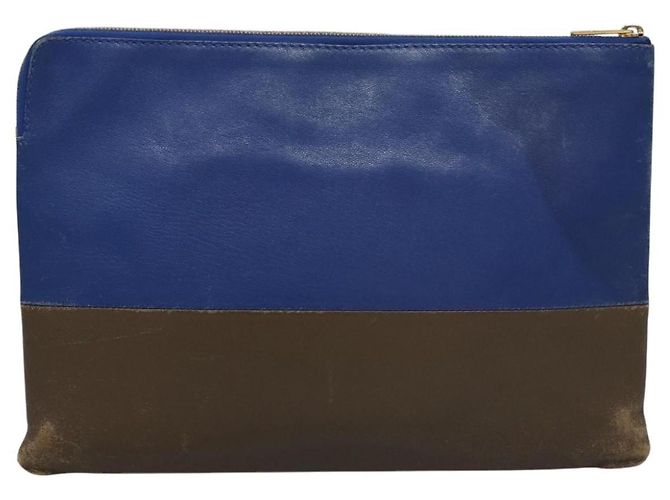 Céline Pochette in pelle blu oro Auth ti2920 D'oro - vista 2