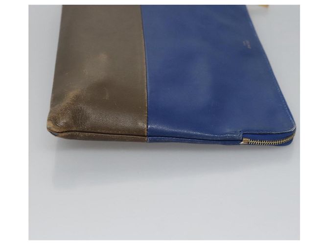 Céline Pochette in pelle blu oro Auth ti2920 D'oro - vista 3