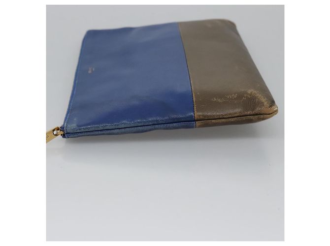 Céline Pochette in pelle blu oro Auth ti2920 D'oro - vista 4