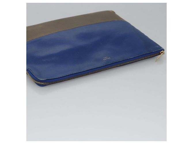 Céline Pochette in pelle blu oro Auth ti2920 D'oro - vista 5