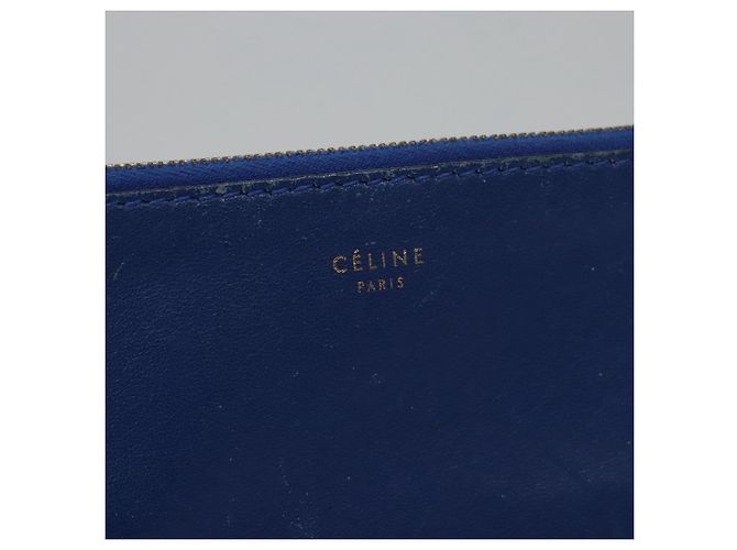 Céline Pochette in pelle blu oro Auth ti2920 D'oro - vista 8