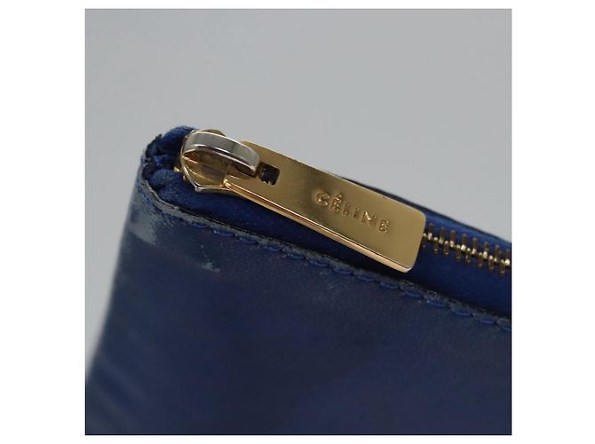 Céline Pochette in pelle blu oro Auth ti2920 D'oro - vista 9