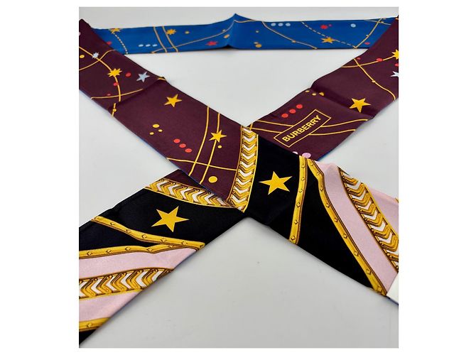 Foulard Choker Burberry in Seta Multicolore - vista 3