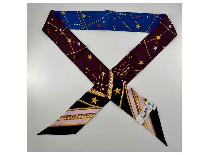 Foulard Choker Burberry in Seta Multicolore - vista 7
