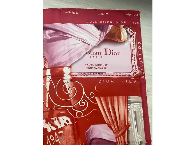 Foulard Dior in seta bianco e rosso 85x85 cm - vista 6