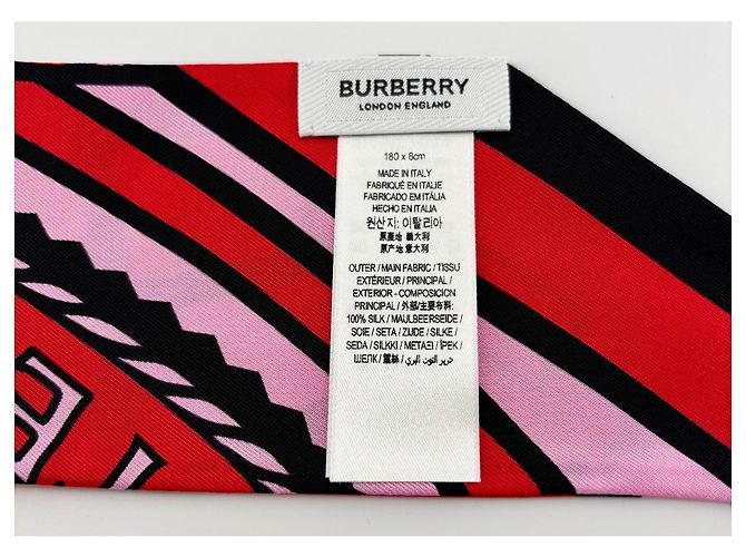 Sciarpa Burberry in seta multicolore 180cm x 8cm - vista 4