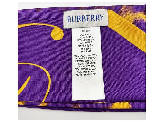 Sciarpa Burberry in seta multicolore 180cm x 8cm - vista 4