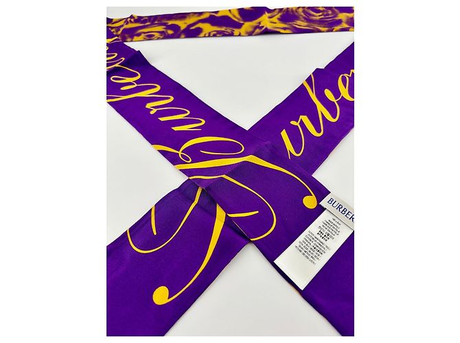 Sciarpa Burberry in seta multicolore 180cm x 8cm - vista 5