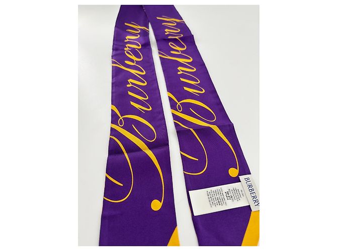 Sciarpa Burberry in seta multicolore 180cm x 8cm - vista 7