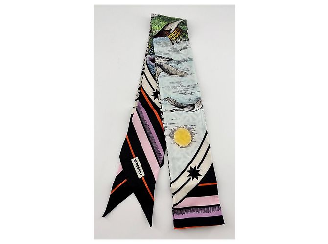 Foulard Choker Burberry in Seta Multicolore - vista 2